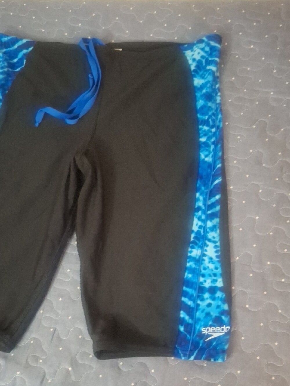 Speedo Black Swim Shorts with Blue Side size 34